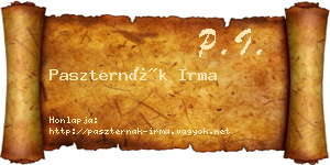 Paszternák Irma névjegykártya